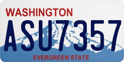 WA license plate ASU7357