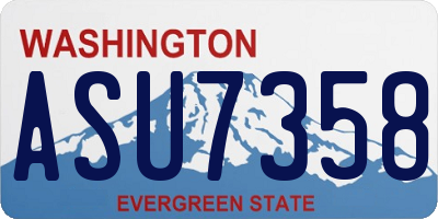 WA license plate ASU7358