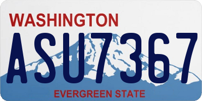 WA license plate ASU7367