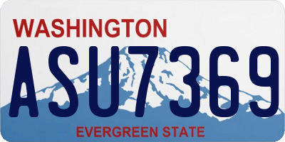 WA license plate ASU7369