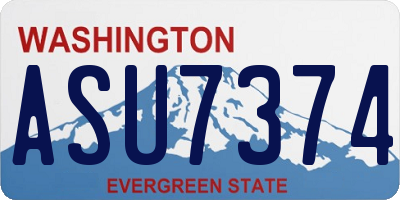 WA license plate ASU7374