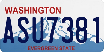WA license plate ASU7381