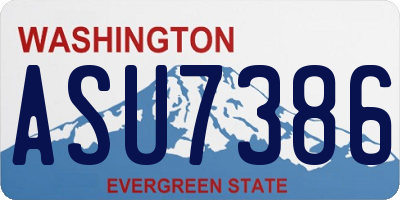 WA license plate ASU7386