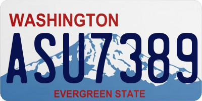 WA license plate ASU7389