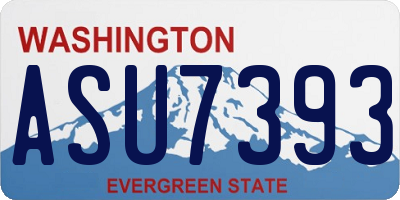 WA license plate ASU7393