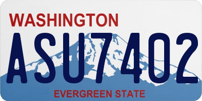 WA license plate ASU7402