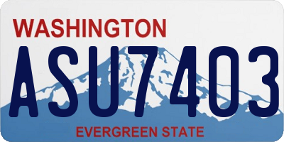 WA license plate ASU7403