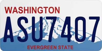 WA license plate ASU7407