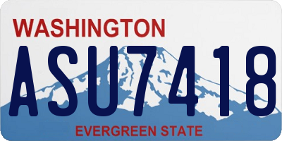 WA license plate ASU7418