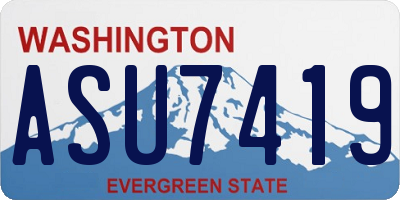 WA license plate ASU7419
