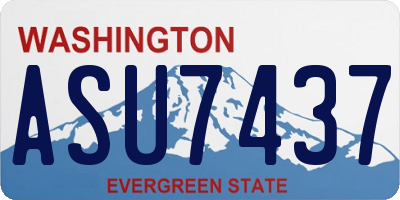 WA license plate ASU7437