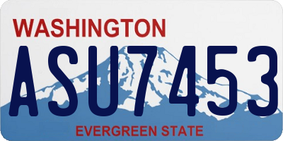 WA license plate ASU7453