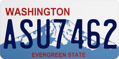 WA license plate ASU7462