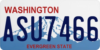 WA license plate ASU7466