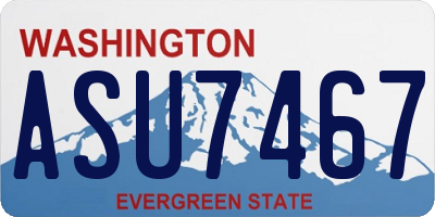 WA license plate ASU7467