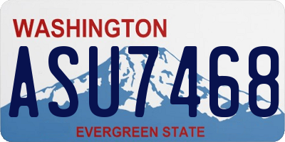 WA license plate ASU7468