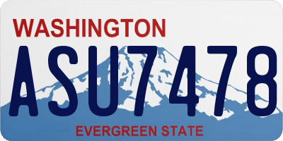 WA license plate ASU7478