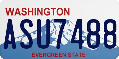WA license plate ASU7488