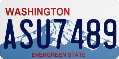WA license plate ASU7489