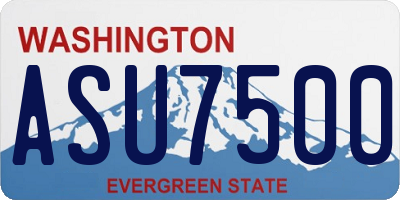 WA license plate ASU7500