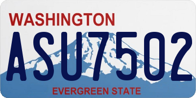 WA license plate ASU7502
