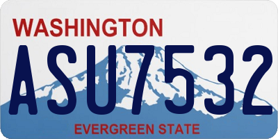 WA license plate ASU7532