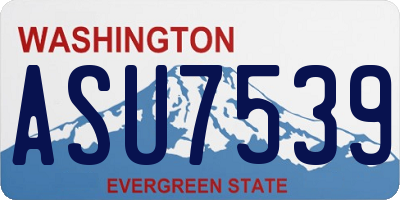 WA license plate ASU7539