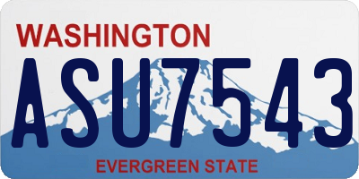 WA license plate ASU7543