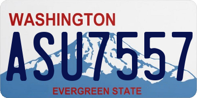 WA license plate ASU7557