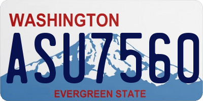 WA license plate ASU7560