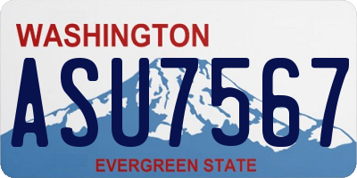 WA license plate ASU7567