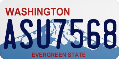 WA license plate ASU7568