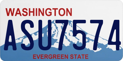 WA license plate ASU7574