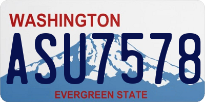 WA license plate ASU7578