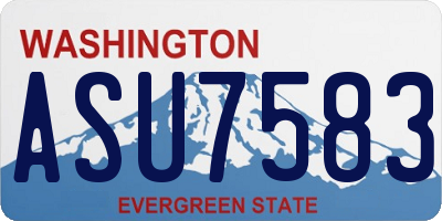 WA license plate ASU7583