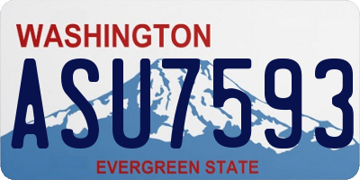 WA license plate ASU7593