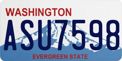 WA license plate ASU7598