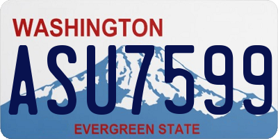 WA license plate ASU7599