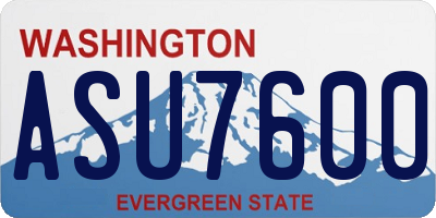 WA license plate ASU7600