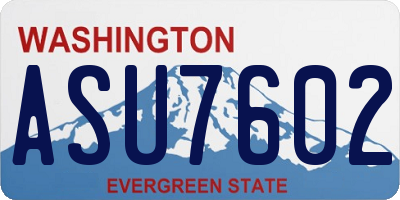 WA license plate ASU7602