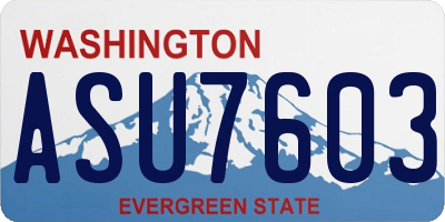 WA license plate ASU7603