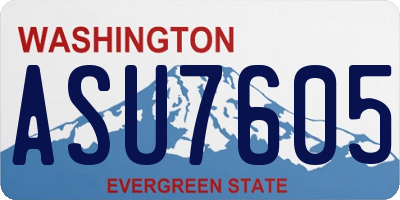 WA license plate ASU7605