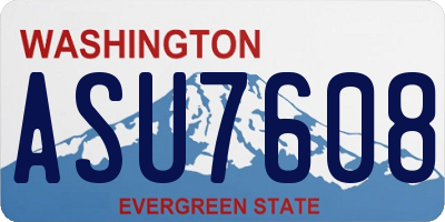 WA license plate ASU7608