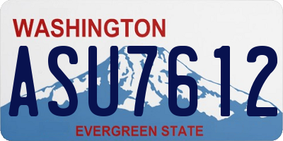 WA license plate ASU7612