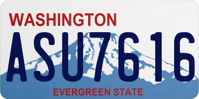 WA license plate ASU7616