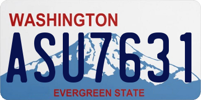 WA license plate ASU7631