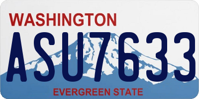 WA license plate ASU7633