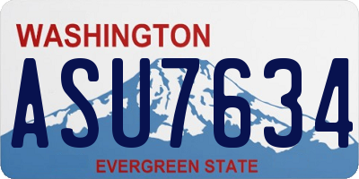 WA license plate ASU7634