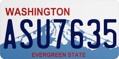 WA license plate ASU7635