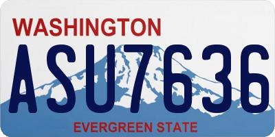 WA license plate ASU7636